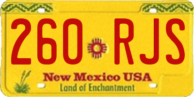 NM license plate 260RJS