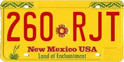 NM license plate 260RJT