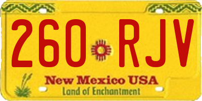 NM license plate 260RJV