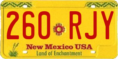 NM license plate 260RJY