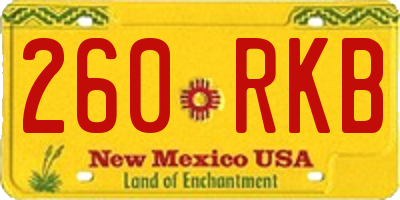 NM license plate 260RKB