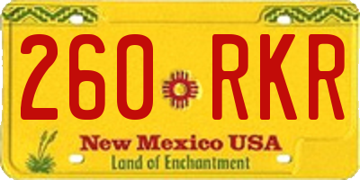 NM license plate 260RKR