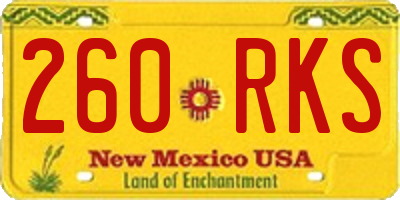 NM license plate 260RKS