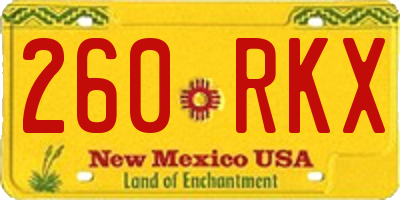 NM license plate 260RKX