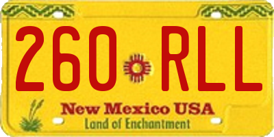 NM license plate 260RLL