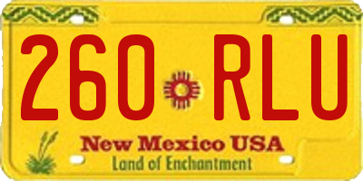 NM license plate 260RLU