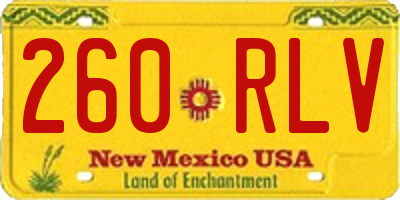 NM license plate 260RLV