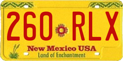 NM license plate 260RLX