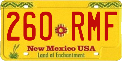 NM license plate 260RMF