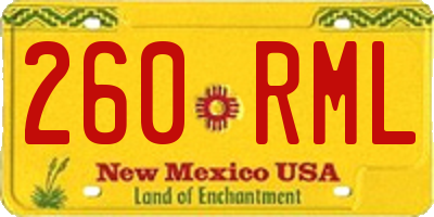 NM license plate 260RML