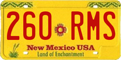 NM license plate 260RMS