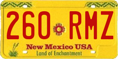 NM license plate 260RMZ