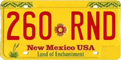 NM license plate 260RND