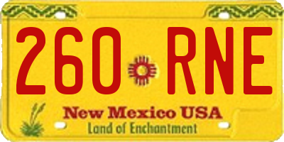 NM license plate 260RNE