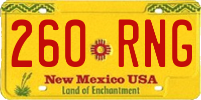 NM license plate 260RNG