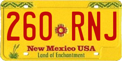 NM license plate 260RNJ