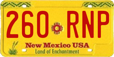 NM license plate 260RNP