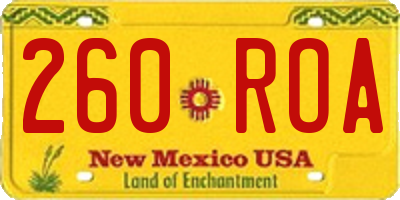 NM license plate 260ROA