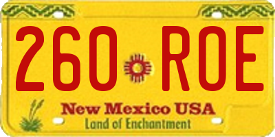 NM license plate 260ROE
