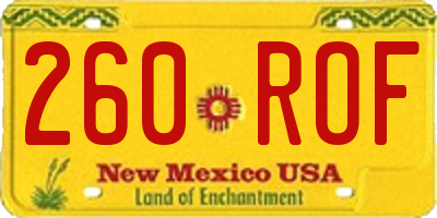 NM license plate 260ROF