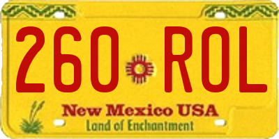 NM license plate 260ROL