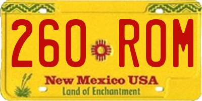 NM license plate 260ROM