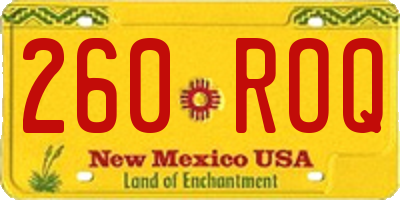 NM license plate 260ROQ