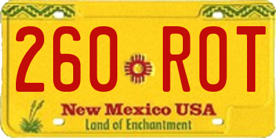 NM license plate 260ROT