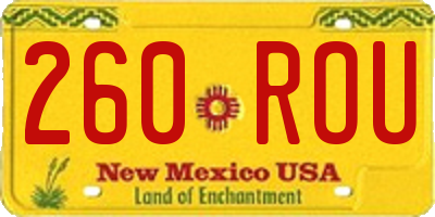 NM license plate 260ROU