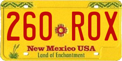 NM license plate 260ROX