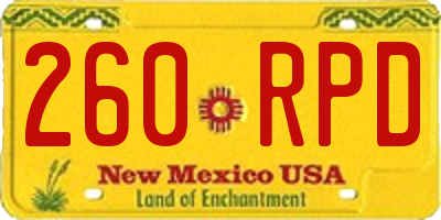 NM license plate 260RPD