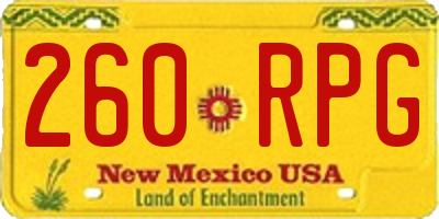 NM license plate 260RPG