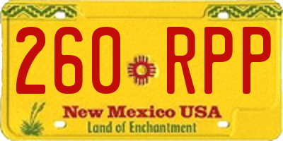 NM license plate 260RPP