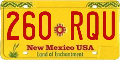 NM license plate 260RQU