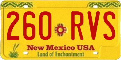 NM license plate 260RVS