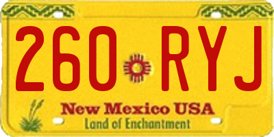NM license plate 260RYJ