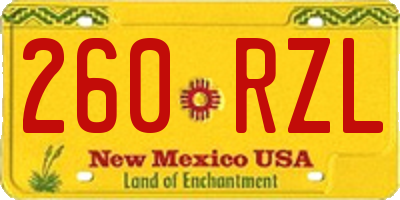 NM license plate 260RZL