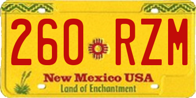 NM license plate 260RZM
