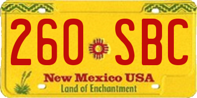 NM license plate 260SBC