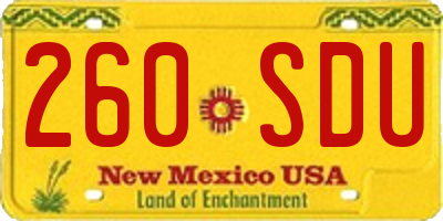 NM license plate 260SDU