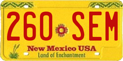 NM license plate 260SEM