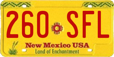 NM license plate 260SFL