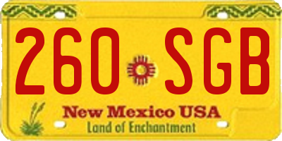 NM license plate 260SGB