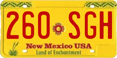 NM license plate 260SGH