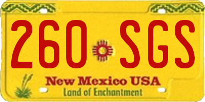 NM license plate 260SGS