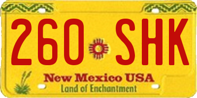 NM license plate 260SHK
