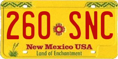 NM license plate 260SNC