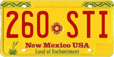 NM license plate 260STI
