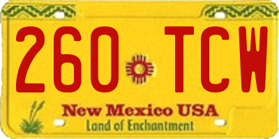 NM license plate 260TCW