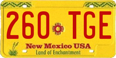 NM license plate 260TGE